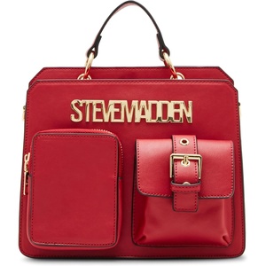 Steve Madden Women’s Steve Madden Bevelyn Utility Pocket Convertible Crossbody Bag(Crimson Red)