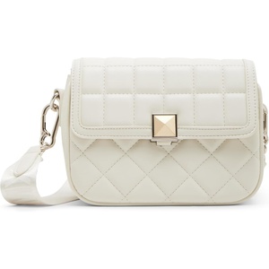 Steve Madden Women’s Steve Madden Carla Mixed Quilt Flap Crossbody(Chalk)