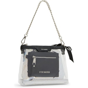 Steve Madden Women’s Steve Madden Dominic Clear Pouch With Card Case Gift Set(Black)