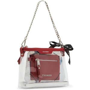 Steve Madden Women’s Steve Madden Dominic Clear Pouch With Card Case Gift Set(Red)