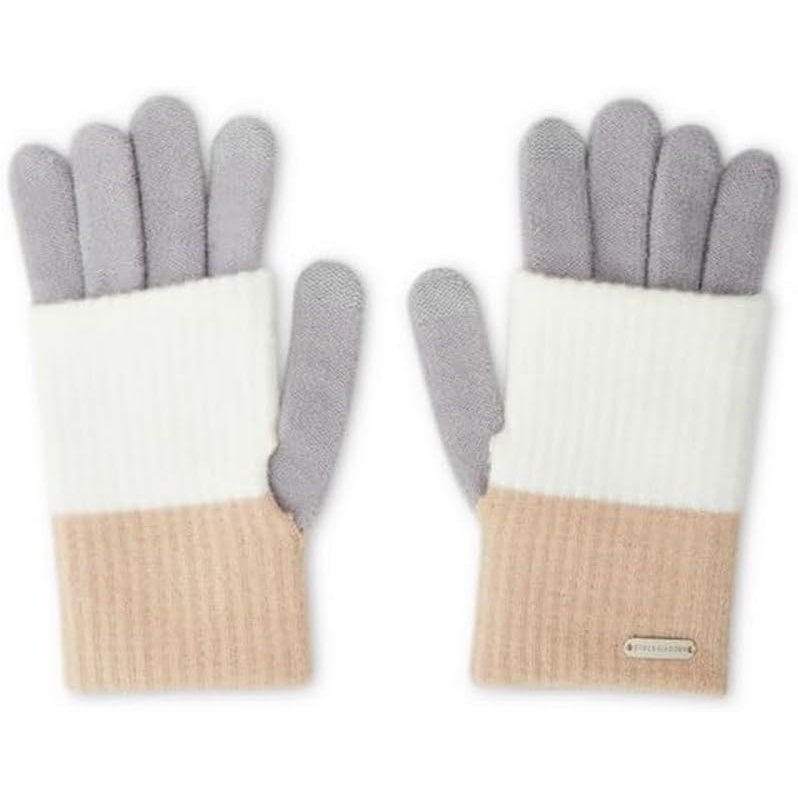 image:imageSteve Madden CLOCKBLOCK KNIT LONG CUFF MAGIC GLOVES  NEUTRAL MULTI