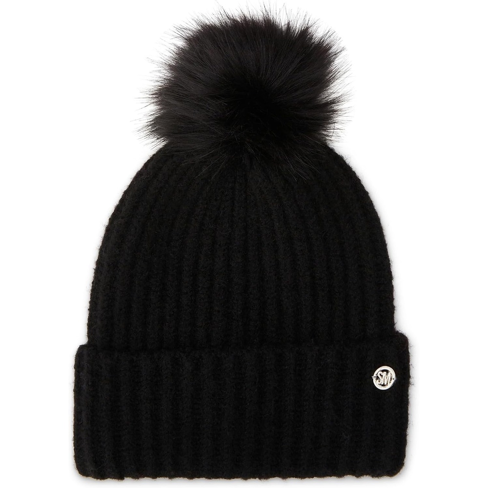image:imageSteve Madden Womens Heathered Rib Knit BeanieBlack