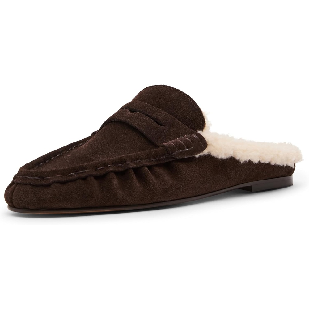 image:imageSteve Madden Womens Rafe LoaferChocolate Brown Suede Fur