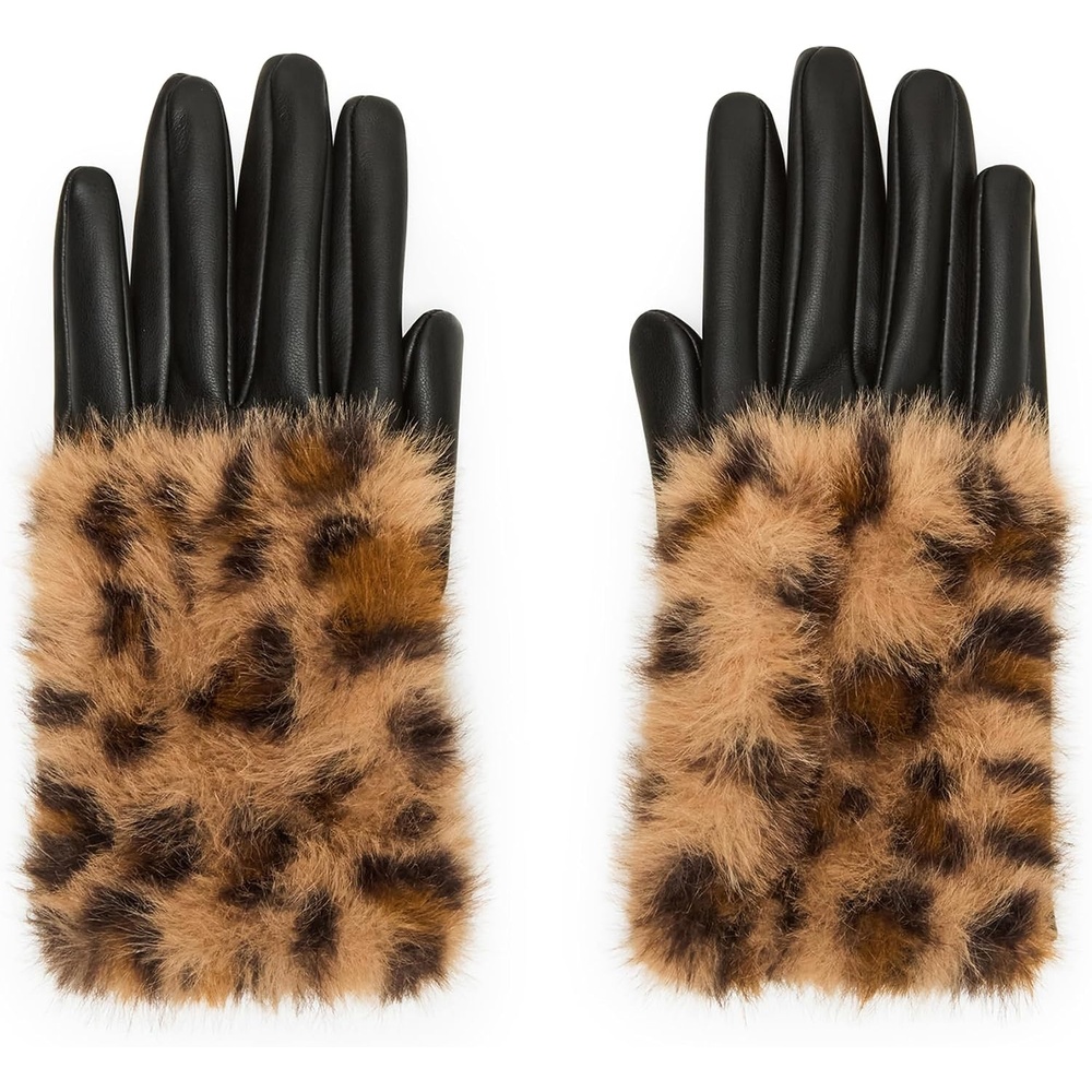 image:imageSteve Madden Womens Steve Madden Faux Fur GloveBlack Leopard