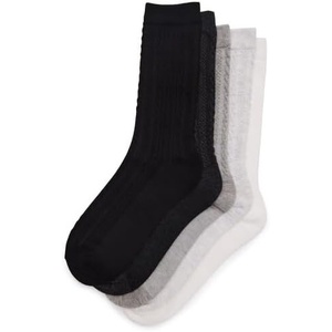 STEVE MADDEN 5PK MIX TEXTURE CREW BLACK MULTI 5PK ‘9-11