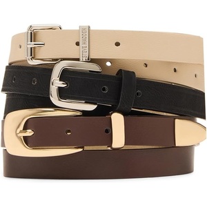 Steve Madden 3 Pack Women Belts For Jeans Dresses Pants Ladies Waist Belt(Chocolate)