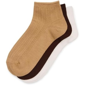 Steve Madden 3PK PEBBLE CABLE QUARTER TAN 3PK ‘9-11