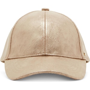Steve Madden Distressed Metallic Baseball Hat, Tan