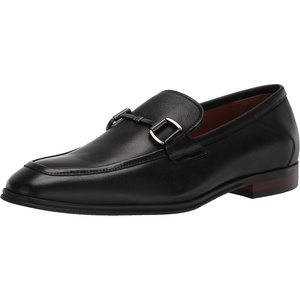 Steve Madden Men’s Aahron Slip-On Bit Loafer, Black Leather, 7 M