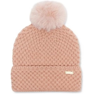 Steve Madden Waffle Knit Beanie with POM, Blush