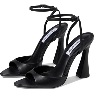 Steve Madden Women’s Beki Heeled Sandal(Black Leather)