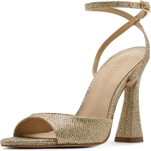 Steve Madden Women’s Beki Heeled Sandal(Gold Fabric)