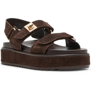 Steve Madden Women’s Bigmona Platform Sandals(Brown Suede)