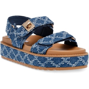 Steve Madden Women’s Bigmona Platform Sandals(Denim Multi)
