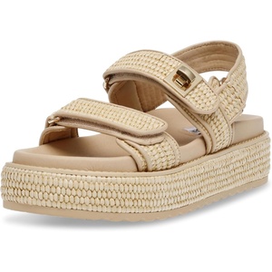 Steve Madden Women’s Bigmona Platform Sandals(Natural Raffia)