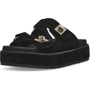 Steve Madden Women’s Bigschmona Platform Sandal(Black Suede)