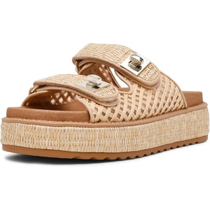 Steve Madden Women’s Bigschmona Platform Sandal(Natural Raffia)