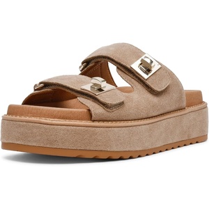 Steve Madden Women’s Bigschmona Platform Sandal(Taupe Suede)