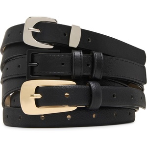 Steve Madden Women’s Campo 3 for 1 Pant Belt(Black)