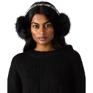 Steve Madden Women’s Faux Fur Earmuff With Faux Snakeskin Band(Chocolate)