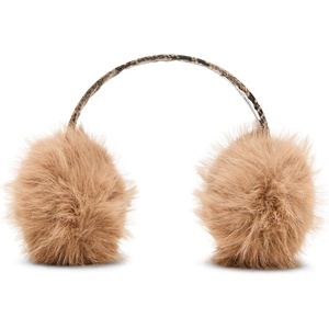 Steve Madden Women’s Faux Fur Earmuff With Faux Snakeskin Band(Tan)