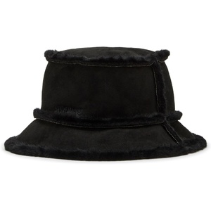 Steve Madden Women’s Faux-Shearling Bucket Hat(Black)