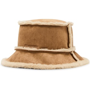 Steve Madden Women’s Faux-Shearling Bucket Hat(Tan)