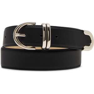 Steve Madden Women’s Feathered Edge Everyday Pant Belt(Black)