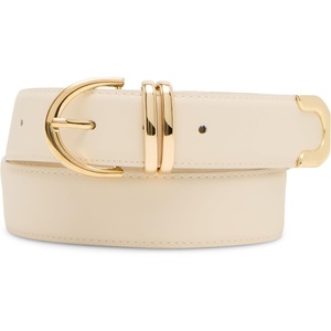 Steve Madden Women’s Feathered Edge Everyday Pant Belt(Cream)