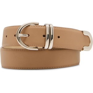 Steve Madden Women’s Feathered Edge Everyday Pant Belt(Latte)