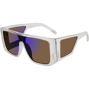 Steve Madden Women’s Female Sunglasses Style Colt Wrap(Clear/Purple Mirrored)