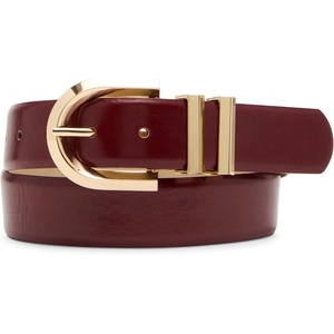 Steve Madden Women’s Glazed Everyday Skinny Belt(Red)