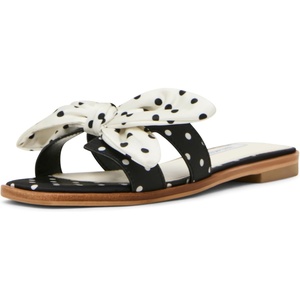 Steve Madden Women’s Hadyn Sandal(Black White Polka Dot Scarf)