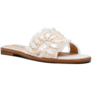Steve Madden Women’s Hadyn Sandal(Bone Raffia Shell)