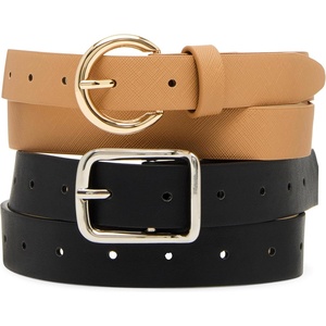 Steve Madden Women’s Haniel 2 for 1 Pant Belt(Camel Multi)