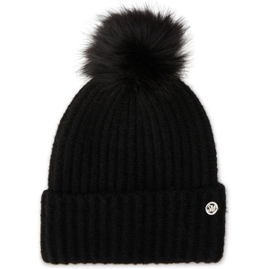 Steve Madden Women’s Heathered Rib Knit Beanie(Black)