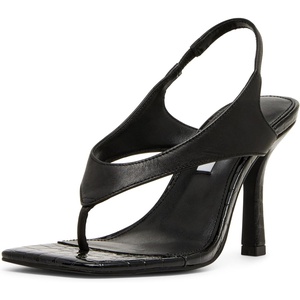 Steve Madden Women’s Improv Heeled Sandal(Black Leather)