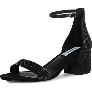 Steve Madden Women’s Irenee Heeled Sandal(Black Rhinestone)