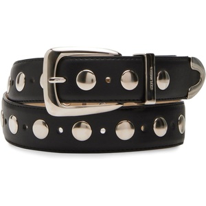 Steve Madden Women’s Kingston Studded Pant Belt(Black)