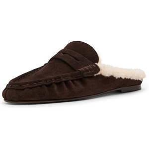 Steve Madden Women’s Rafe Loafer(Chocolate Brown Suede Fur)