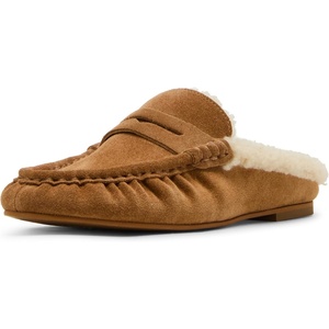 Steve Madden Women’s Rafe Loafer(Tan Suede Fur)