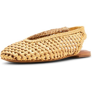 Steve Madden Women’s Rumi Ballet Flat(Gold Leather)