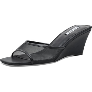Steve Madden Women’s Seleste Wedge Sandal(Black Mesh)