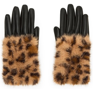 Steve Madden Women’s Steve Madden Faux Fur Glove(Black Leopard)