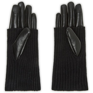 Steve Madden Womens Steve Madden Faux Leather Cinched Opera Glove(Black)