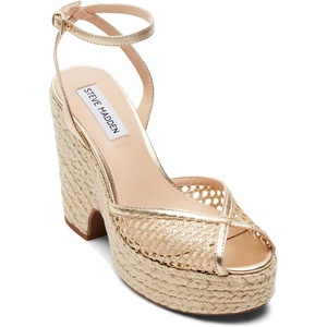 Steve Madden Women’s Sydnee(Gold Raffia)