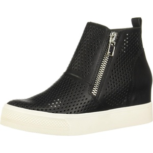 Steve Madden Women’s Wedgie Sneaker(Black Perforated)