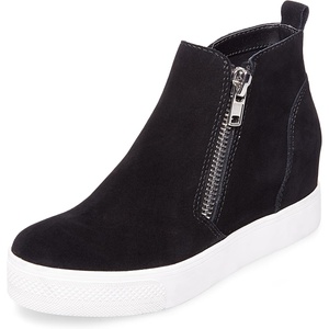 Steve Madden Women’s Wedgie Sneaker(Black Suede)