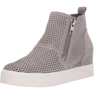 Steve Madden Women’s Wedgie Sneaker(Light Grey Suede)