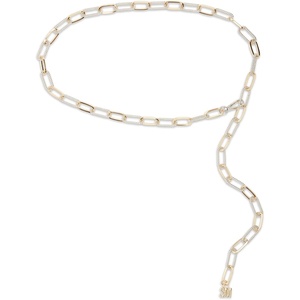 Steve Madden Women’s Women’s Two-tone Paperclip Chain Belt(Gold Silver)